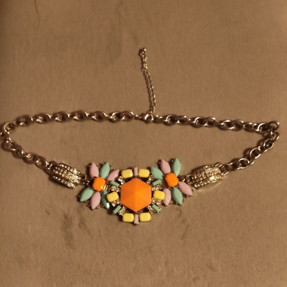 Colorful Floral Chain Necklace